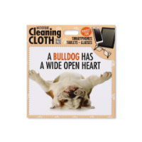 Soft microfibre cloths with bulldog print
