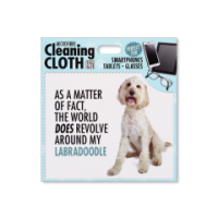Microfibre cloth with a Labradoodle print