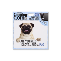 Soft Microfibre Cleaning Cloth with Pug Design