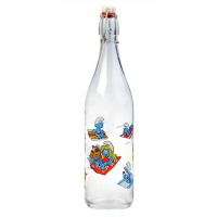 SMURF DESIGN GLASS BOTTLE 1L