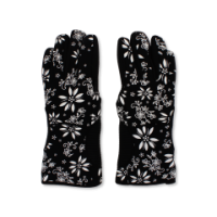 Extra-Large Black Floral Printed Oven Gloves