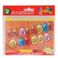 50 HAPPY YEARS! CELEBRATE WITH 14 CUSTOM BALLOONS
