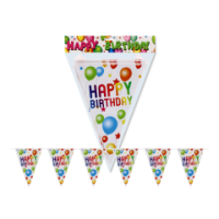 Happy B-Day Star and Balloon Print Birthday Banner