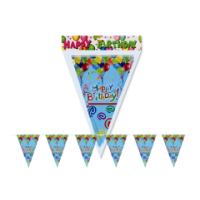 Happy B-Day banner with multicolour balloon clusters design