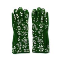 Small Green Floral Print Oven Gloves