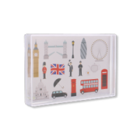 Oblong photo frame featuring London sights in water