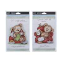 Special Get Well greeting card featuring two unique designs