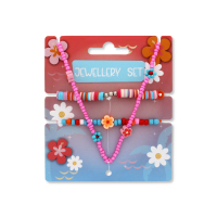 Kids Floral Beaded Jewellery Set   