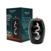 Black ceramic backflow incense burner with 20 cones