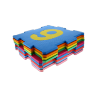 Puzzle mat with numbers 1 to 9 interlocking