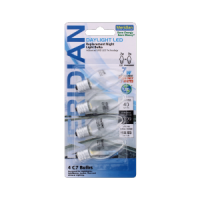 Pack of four C7 soft daylight LED bulbs.