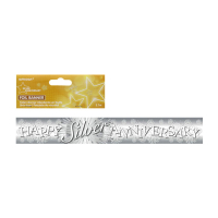Happy Silver Anniversary Banner for 25th celebration decor