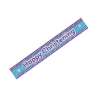Shiny Happy Christening foil banner decoration
