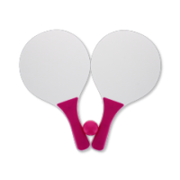 Pink wooden beach tennis bat and ball set