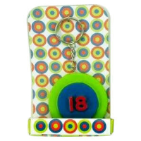 Target Happy 18th Key Ring colourful design