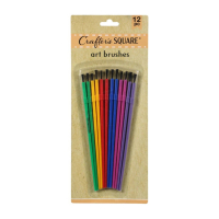 COLOURED ARTIST BRUSHES 12 PACK