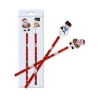 Christmas pencils with festive toppers in a two-pack