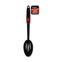 Non-stick anti-slip slotted spoon in black