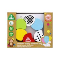 Wooden Twisty Rainbow Ring Toy For 0+ Months