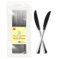 Deluxe silver plastic knives 18 piece pack