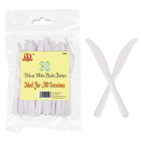DINA DELUXE WHITE PLASTIC KNIVES 30 PC