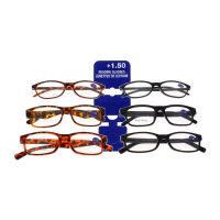 Mixed styles of 1.50 reading glasses on display
