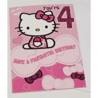 HELLO KITTY BIRTHDAY CARD AGE 4