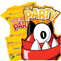 Mixels 6pc Invitation Cards With Envelopes pack shot