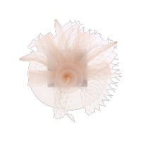 Pink flower clip with soft real feather