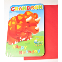GRANDSON DINOSAUR BIRTHDAY CARD