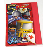 World of Warriors Age 5 birthday card with envelope