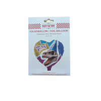 Lets Party Dinosaur Heart Foil Balloon 45cm