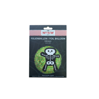 Green Skeleton Trick or Treat Foil Balloon 45cm