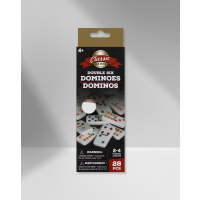 Classic Games Double Six Dominoes Set 28pcs black white