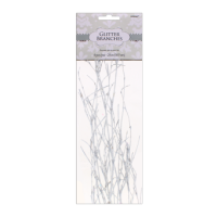 Artificial Festive Glitter Branches White 4 pcs, 24 inch