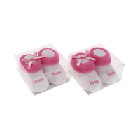 Suki Baby Socks Phoebe in pink and white for newborns
