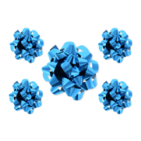 Shiny metallic-looking blue gift bow