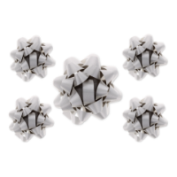 Silver gift bow adding a decorative touch to gifts