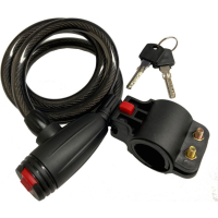 Heavy duty coiled cable bike lock with two keys