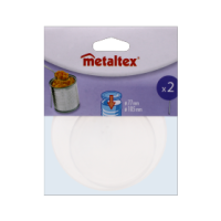 Two clear plastic tin covers for food preservation