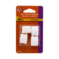 White internal round chair leg tips 25mm