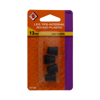 Black 13mm internal round plastic chair leg tips