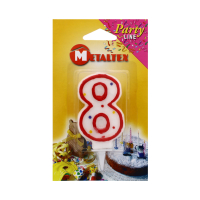 Single number 8 birthday candle