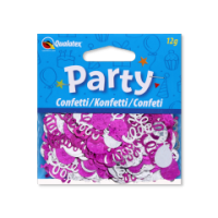 Pink and silver party confetti swirls decoration