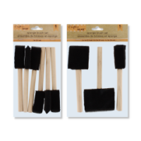 Assorted sponge brush set showing different shapes and sizes