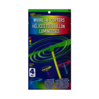 Glow in the dark sticks with propeller, 4 piece set