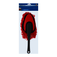 Red cotton duster with handle for cleaning