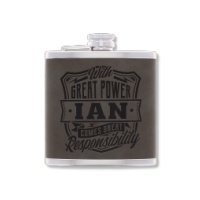 Top Bloke's Finest Pour hip flask personalised with Ian