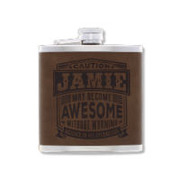 Top Bloke's Finest Pour hip flask personalised with 'Jamie'