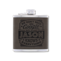 Personalised 'Top Bloke's Finest Pour' hip flask named Jason